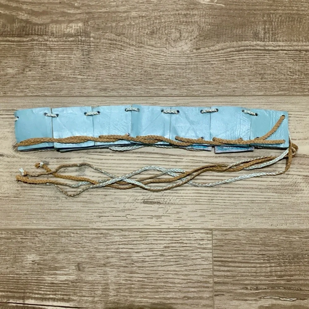 Chan Luu Floral Beaded Belt - Lt Blue - Picture 4 of 11